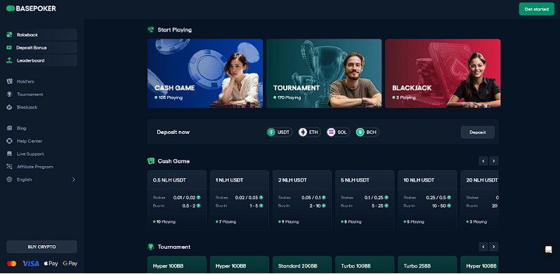 Basepoker entry page