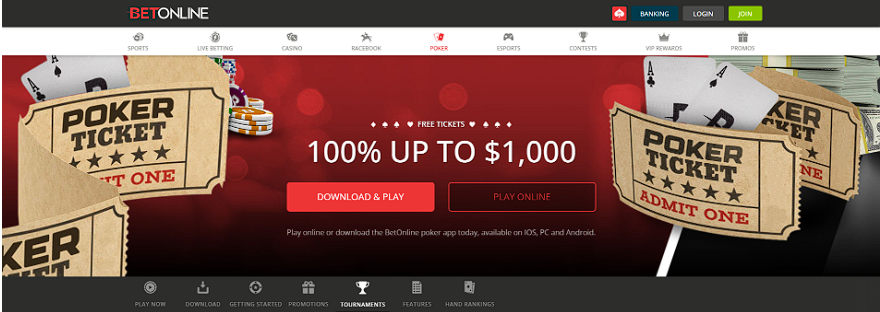 BetOnline welcome bonus options