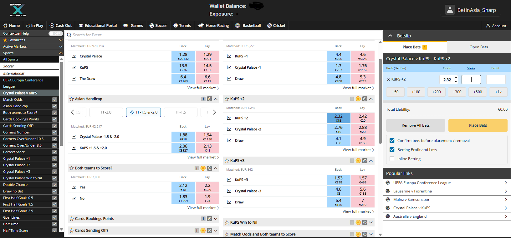 Sharp Exchange Markets