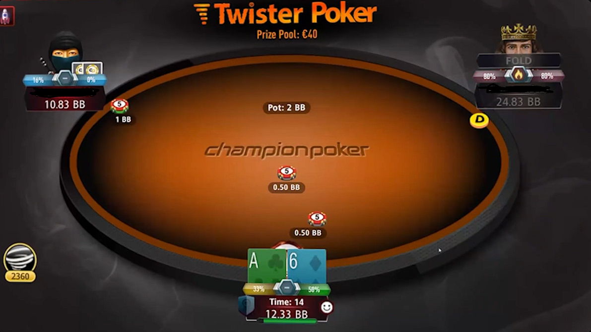 Champion Poker table view