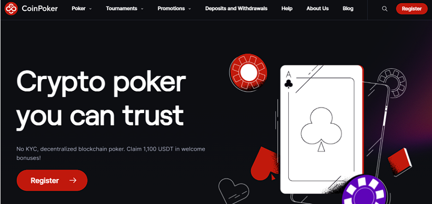CoinPoker welcome page overview