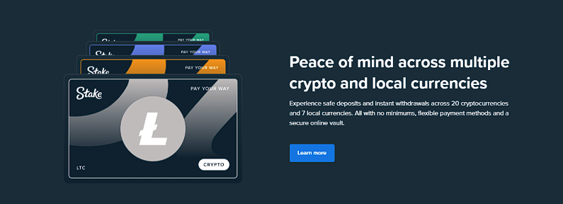 Stake crypto deposit and withdrawal options