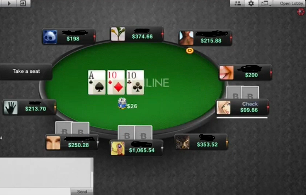 BetOnline poker table view
