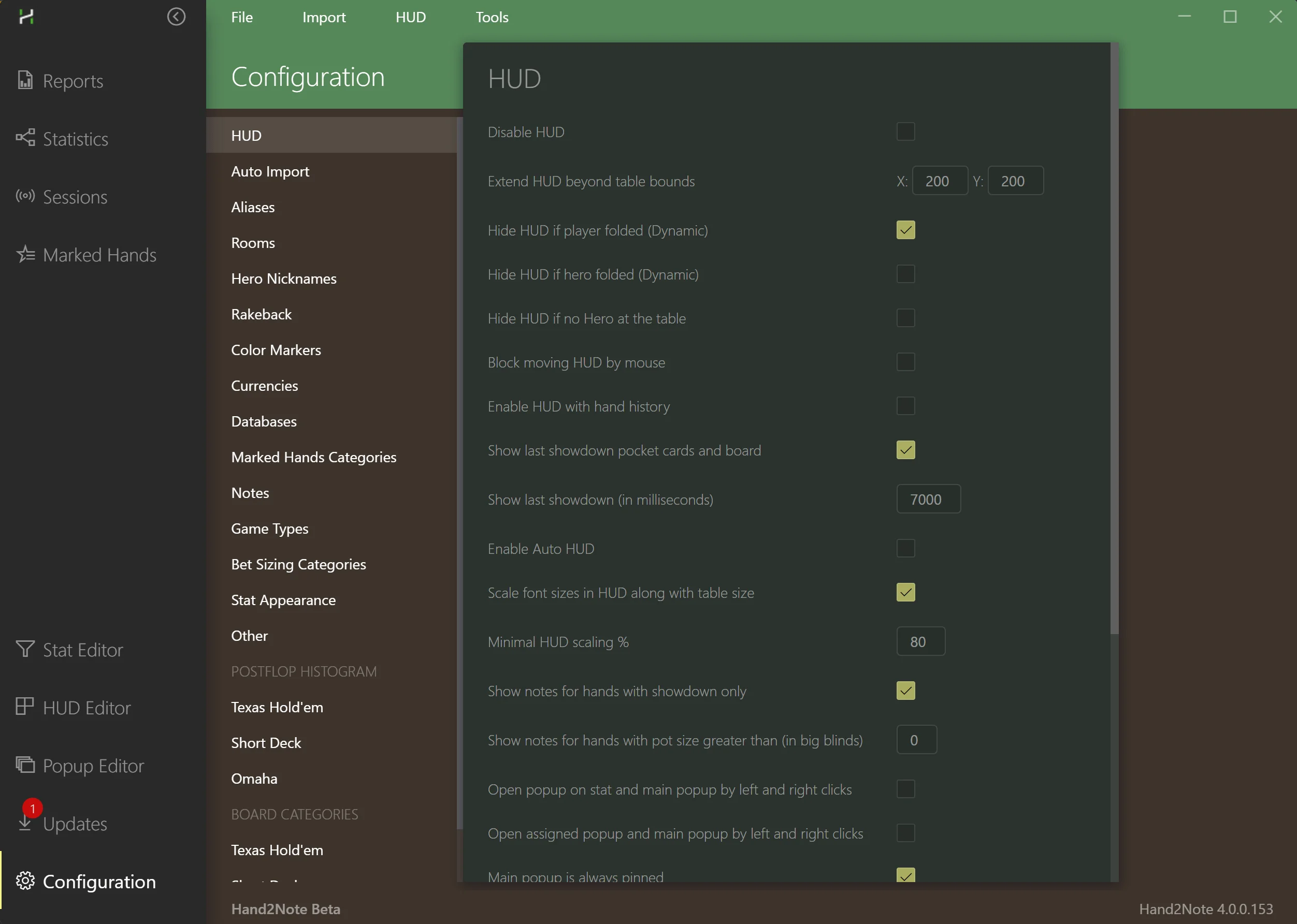 Hand2Note HUD configuration