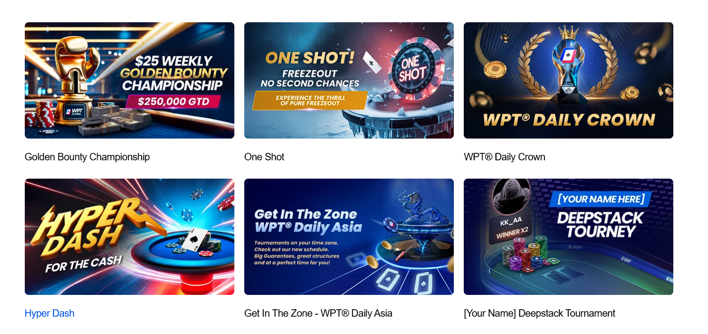 WPT Global rotating offers and missions